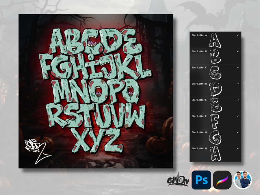 Halloween Alphabets Bundle by Eter