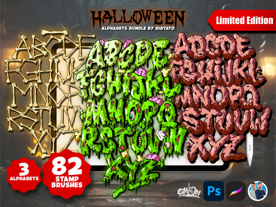 Halloween Alphabets Bundle by Bigtato