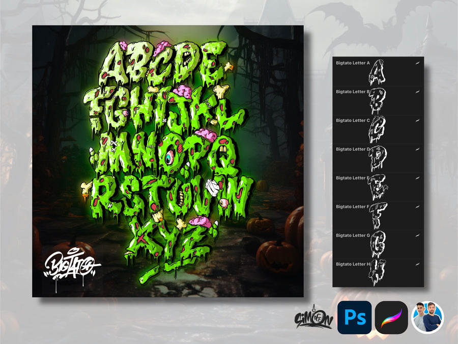 Halloween Alphabets Bundle by Bigtato