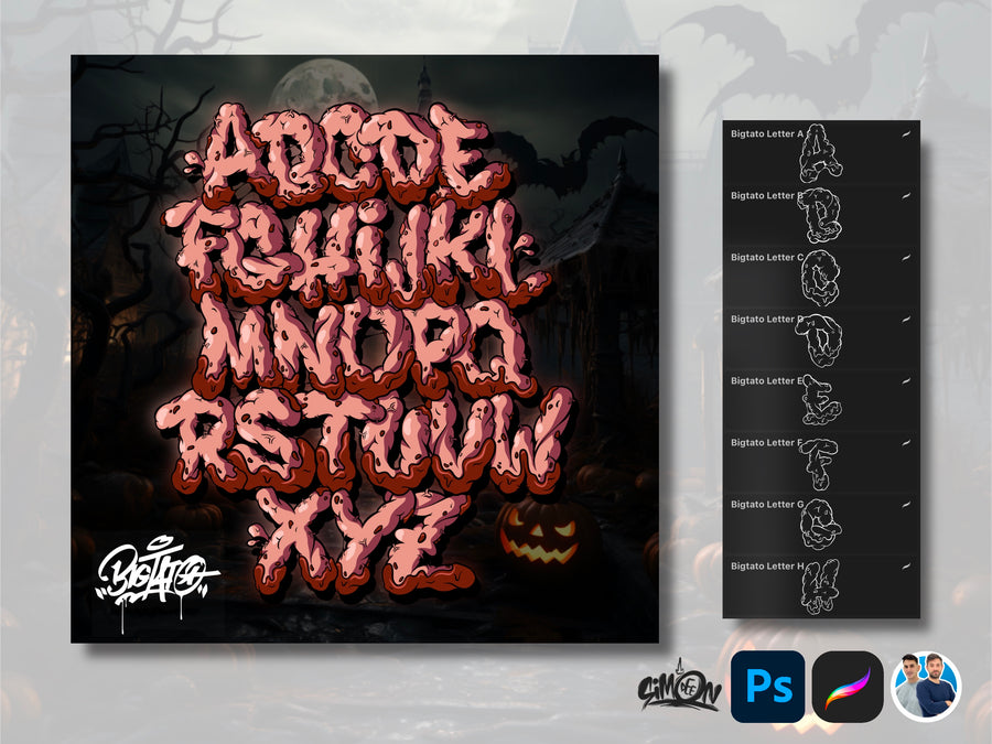 Halloween Alphabets Bundle by Bigtato