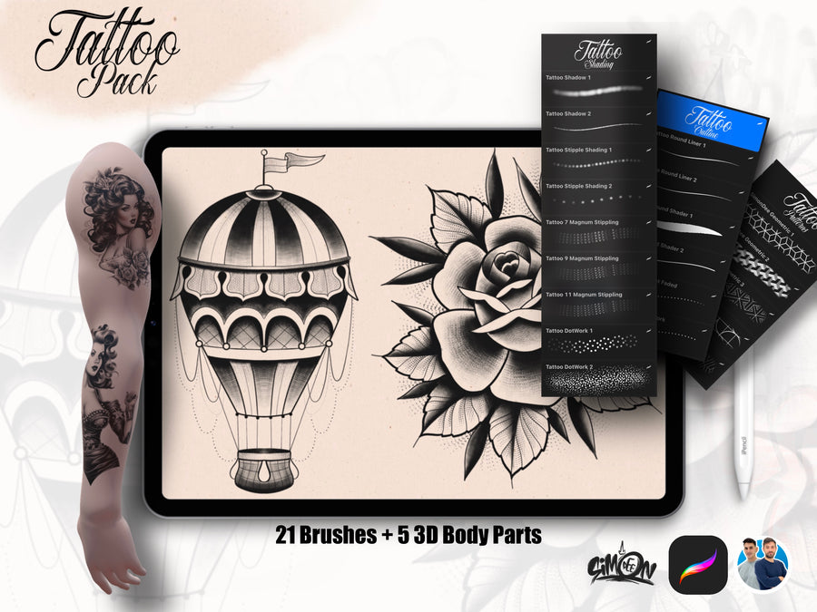 Tattoo Pack (Brushes + 3D Models)