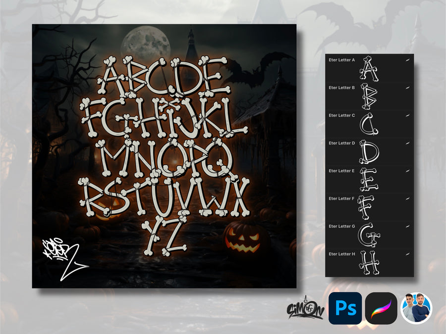 Halloween Alphabets Bundle by Eter