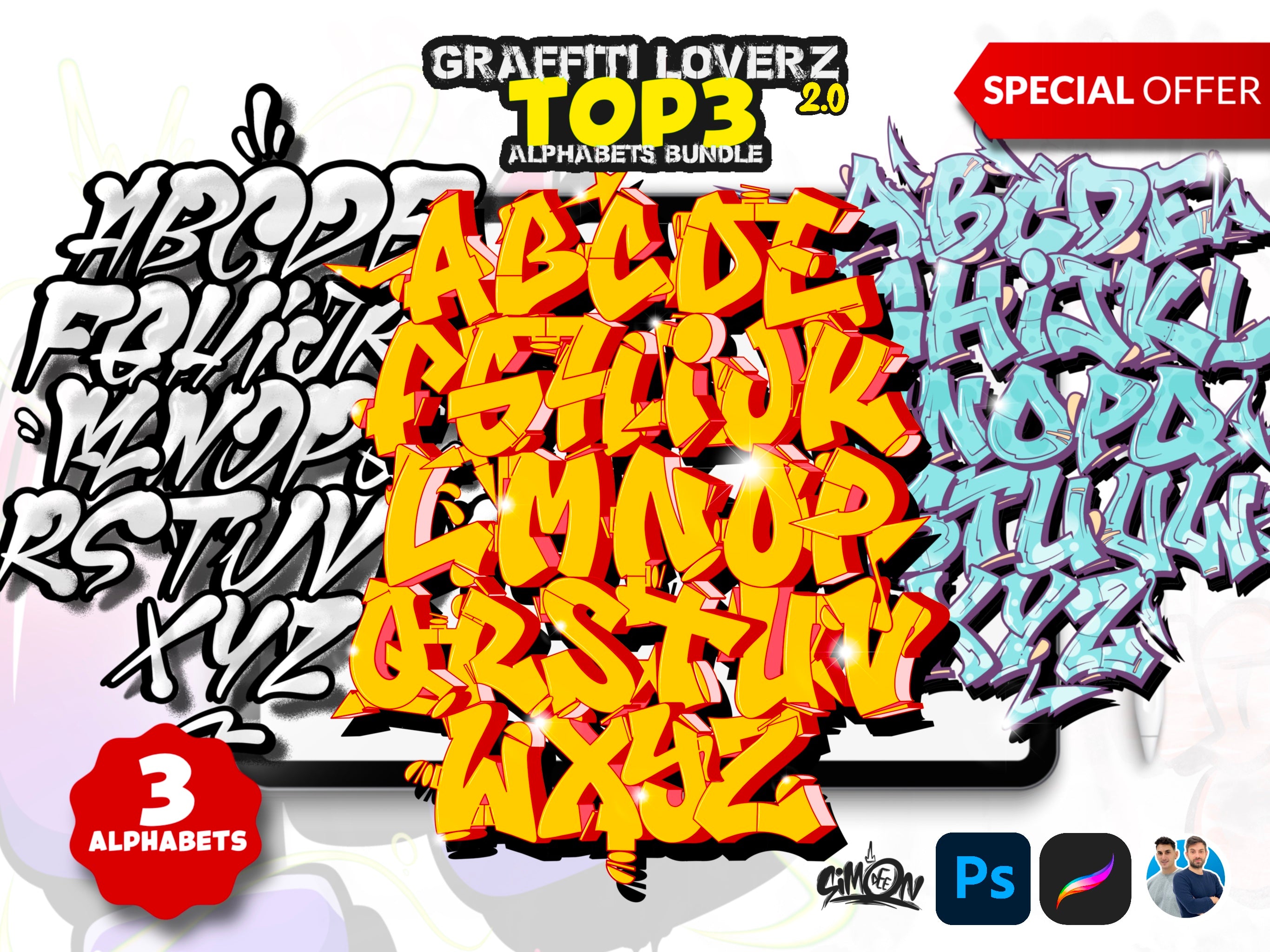 Top 3 Graffiti Loverz 2.0 Alphabets Bundle