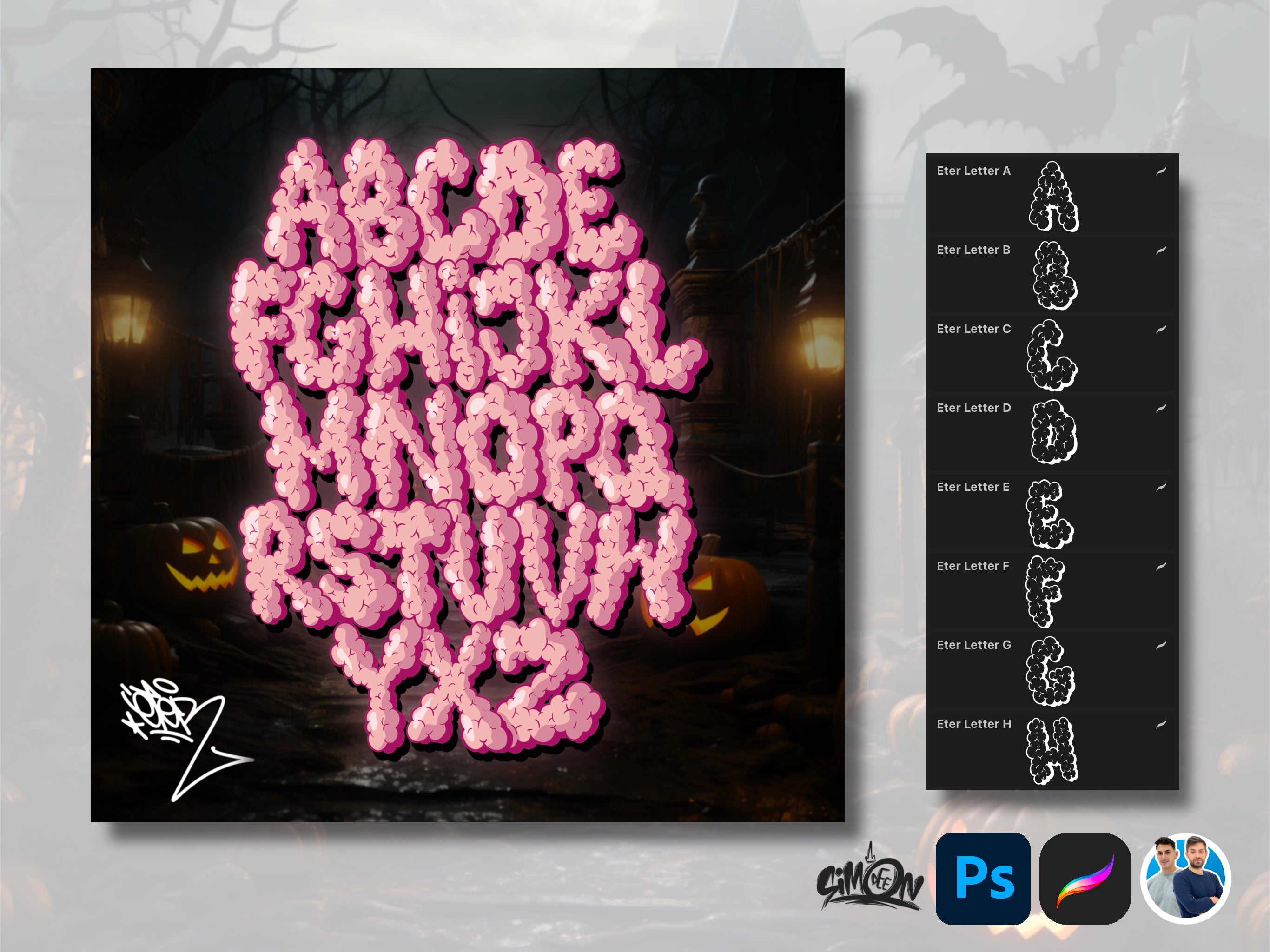 Halloween Alphabets Bundle by Eter