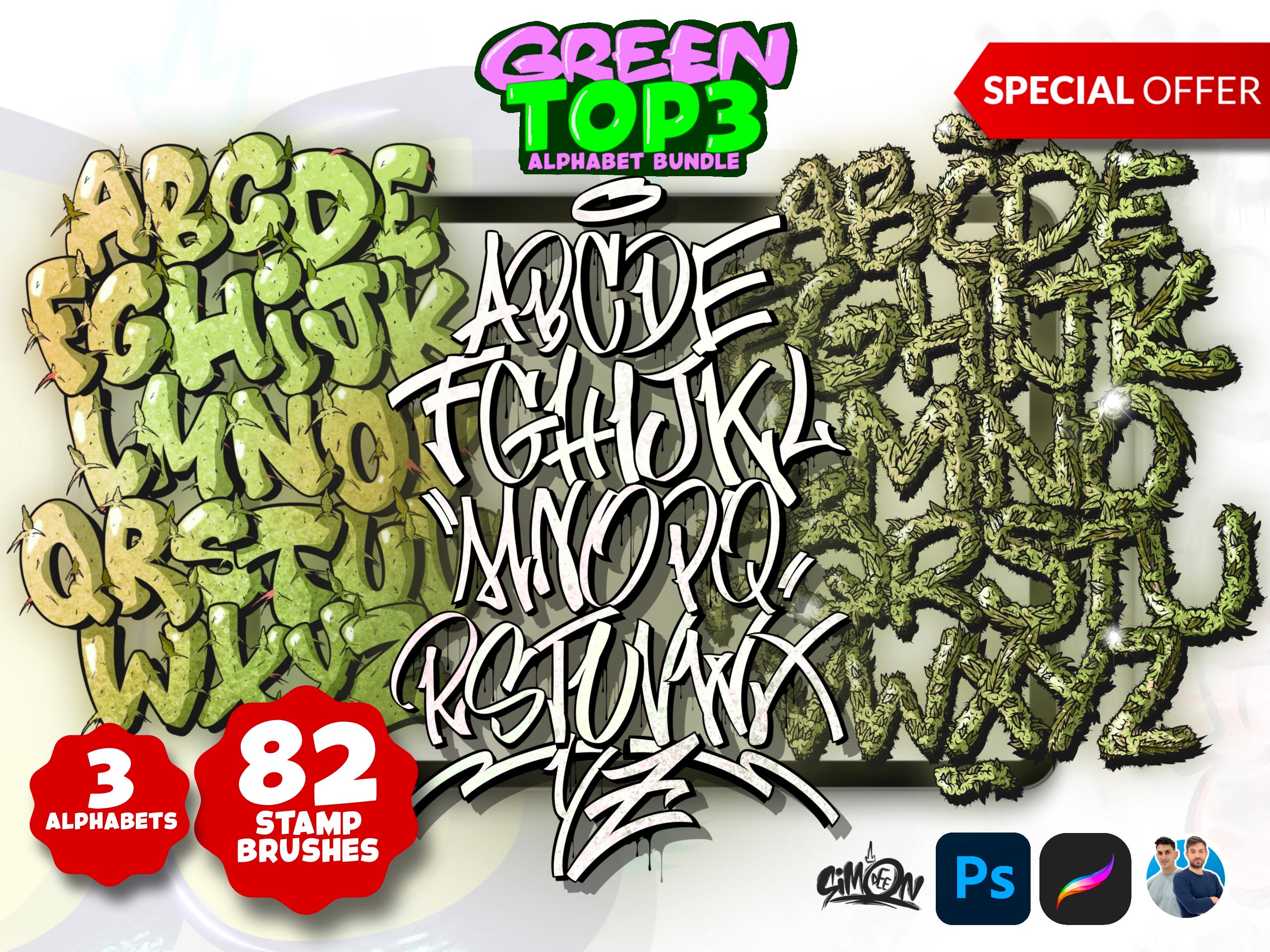Top 3 Green Alphabets Bundle