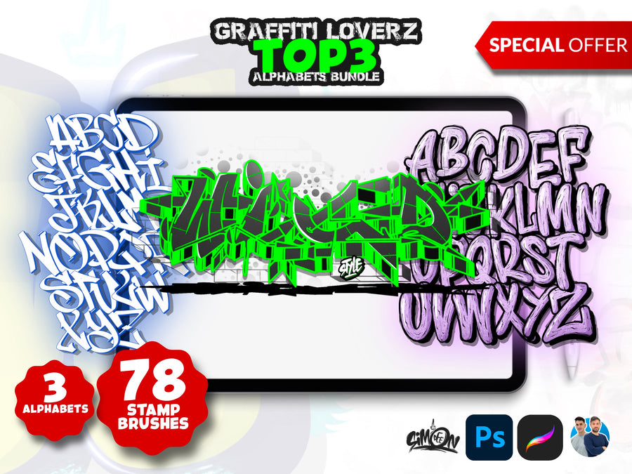 Top 3 Graffiti Loverz Alphabets Bundle