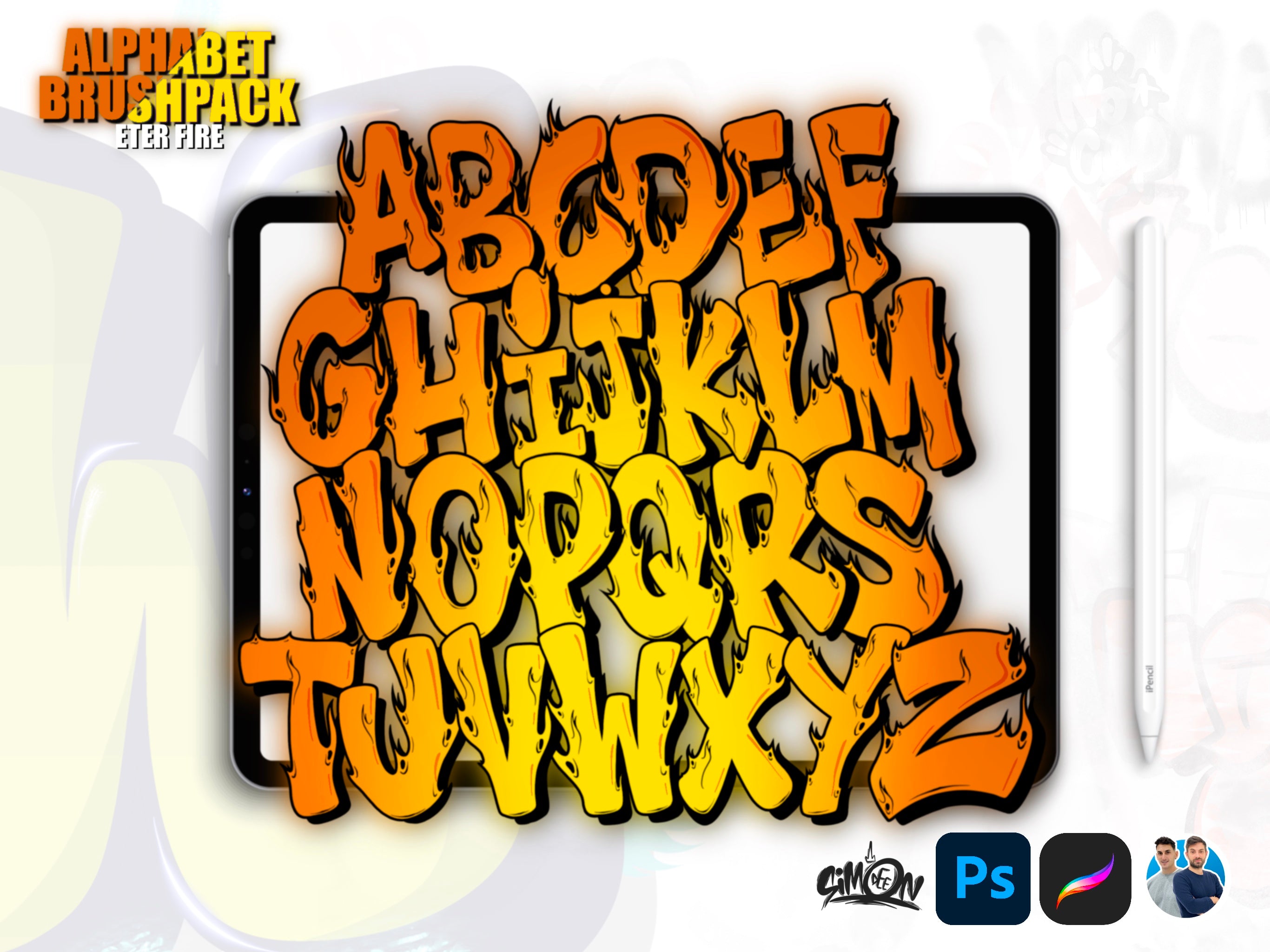 Eter Fire Alphabet Brush Pack